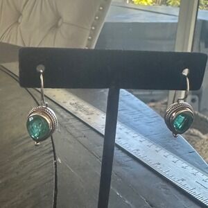 Sarda 925 Sterling Silver peacock gemstone Teardrop Drop Earrings Boho Artisan